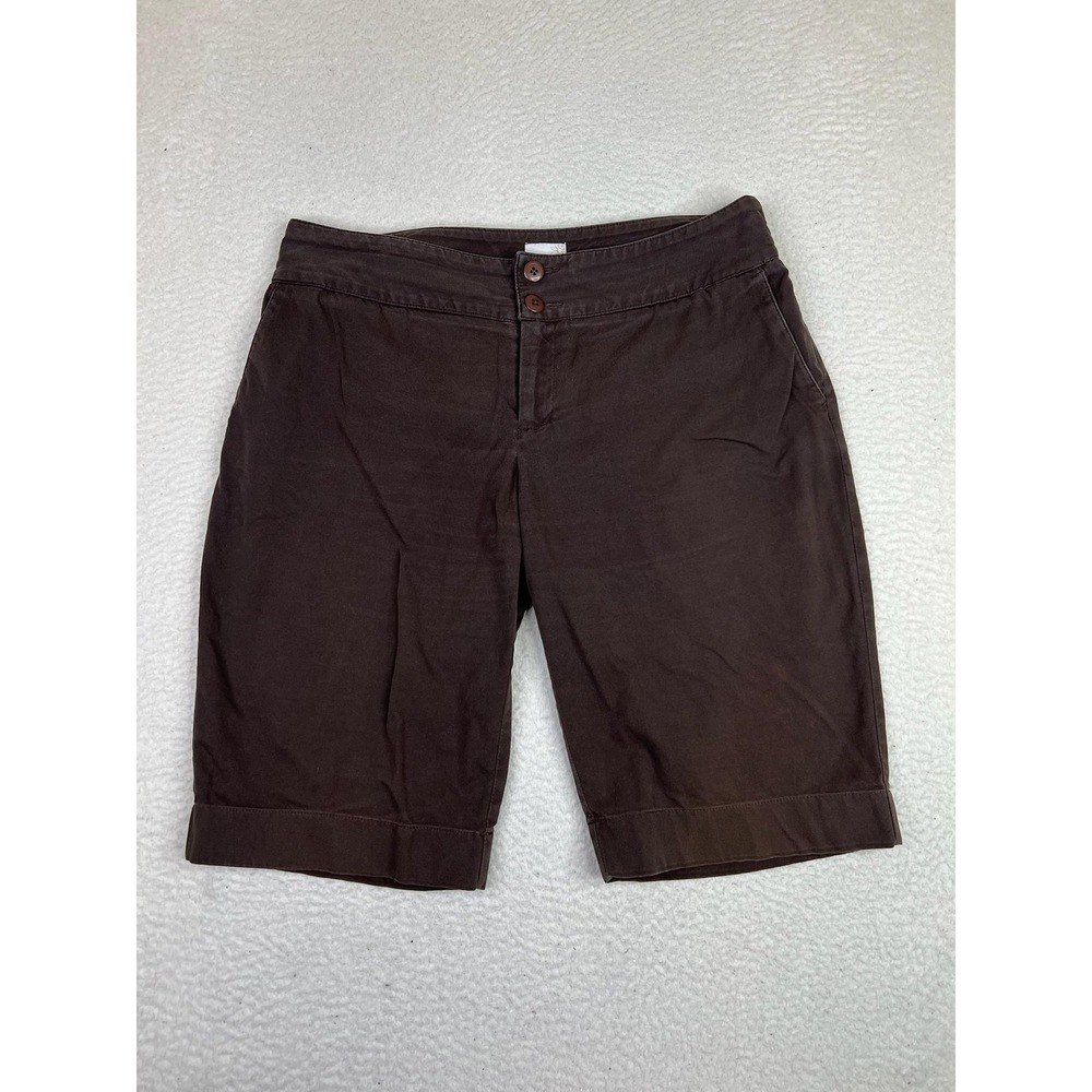 Caslon Womens Brown Twill Stretch Bermuda Shorts Size 10 Casual Summer 12 Inseam
